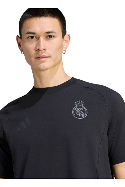 adidas KC7809 REAL TT TEE Siyah Bisiklet Yaka Normal Kalıp Fit Düz