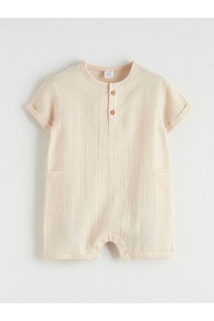 Lcw Baby Crew Neck Baby Boy Muslin Jumpsuit