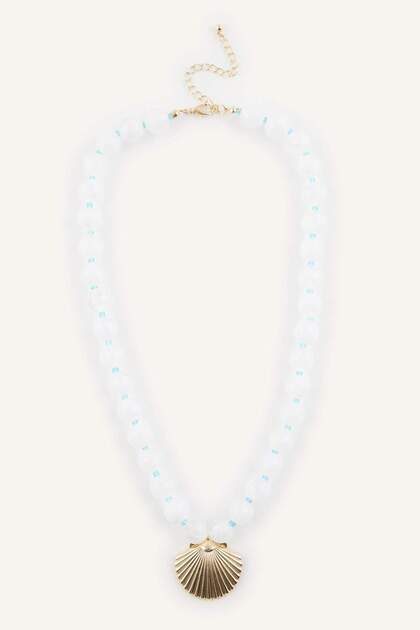 Women's Transparent Beaded Sea Theme Necklace H7000Axns