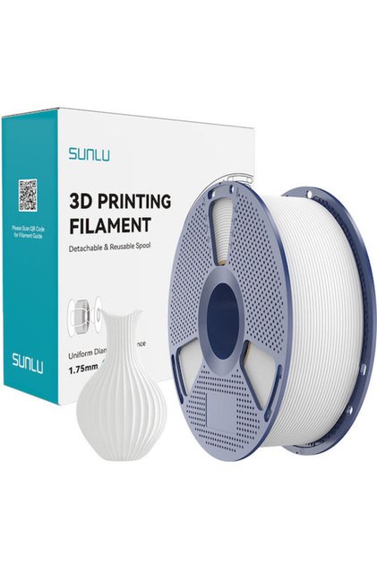 Νήμα εκτυπωτή 3D PLA 1.75mm Λευκό 1kg Κωδικός: 085090
