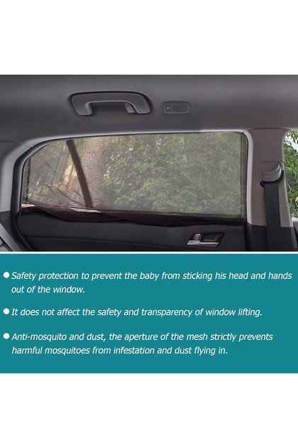 2PCS Car Window Shades, Stretchable Breathable Auto Sunscreen,for Back Window UV Rays Protection, Mesh Vehicle Rear Side Window Sunshades, Universal for SUV, Truck, RV, 10x10x2 cm