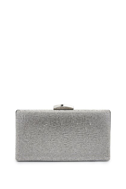 Women's Faux Leather Gray Evening Bag