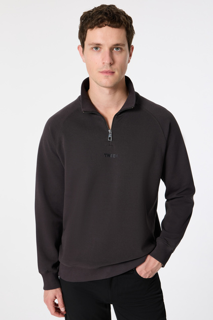 Relaxed Fit Kahverengi Eşofman Üst