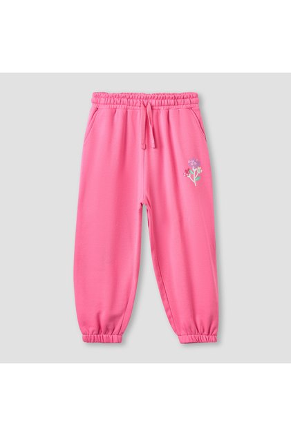 Drawstring Waist Joggers with Floral Print