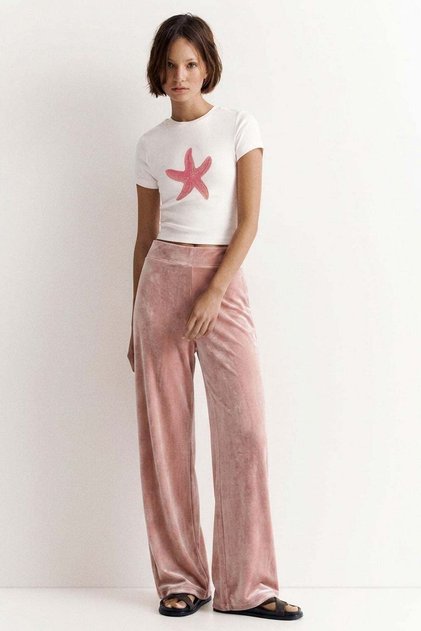 Comfortable Fit High Waist Wide-Leg Viscose Mix Women's Trousers