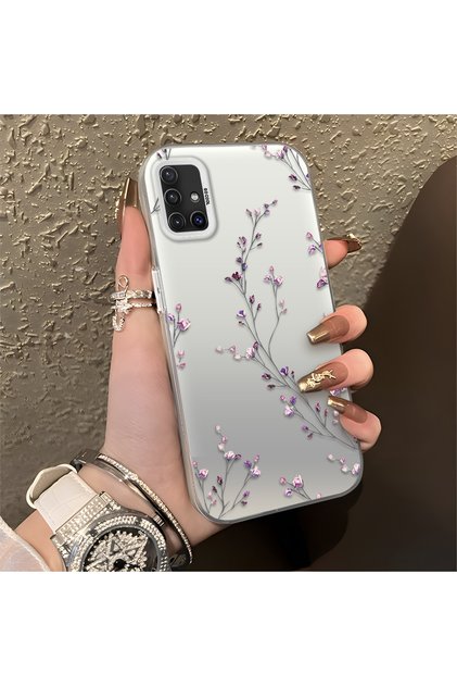 Samsung Galaxy A51 4G Uyumlu Güzel Çiçek Baskılı, Sade ve Şık, Şok Emici Silikon Kılıf