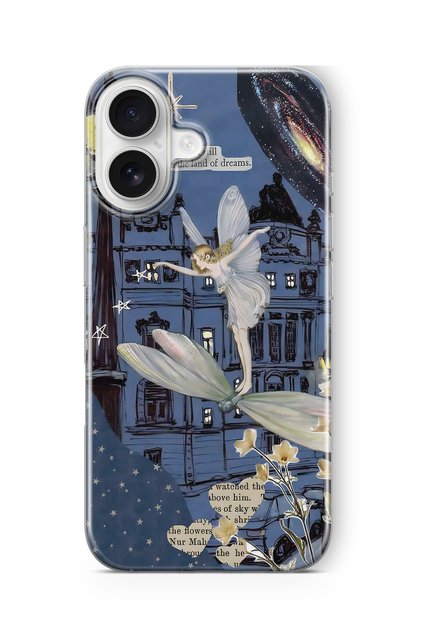iPhone 16 Compatible Fairy Tale Patterned Transparent Phone Case