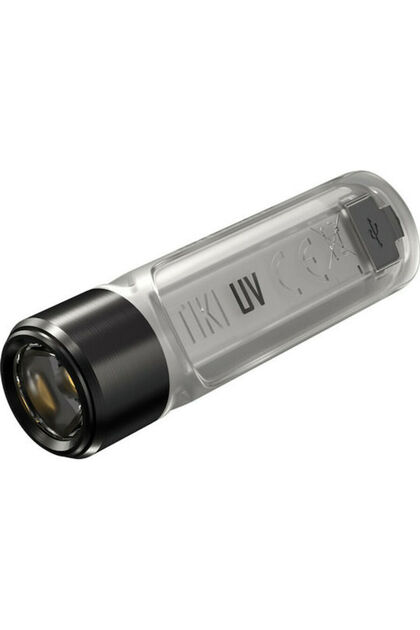 Επαναφορτιζόμενος Φακός Μπρελόκ LED UV IP66 με Μέγιστη Φωτεινότητα 70lm TIKI UV Ασημί Κωδικός: 9110101145