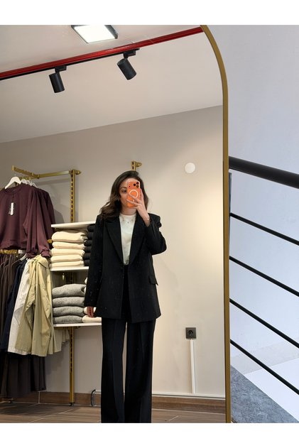 Taş Yapıştırma Blazer Ceket