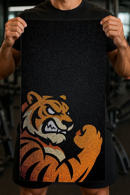 Red Tiger 45X90 Fitness Towel | Live Digital Print Premium Cotton Sports Towel