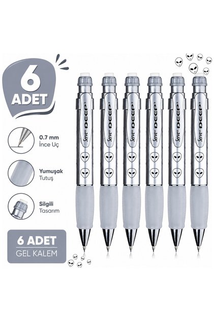 Versatil Kalem Deep 0.7 mm Metallic Gray Alien 6-Pack