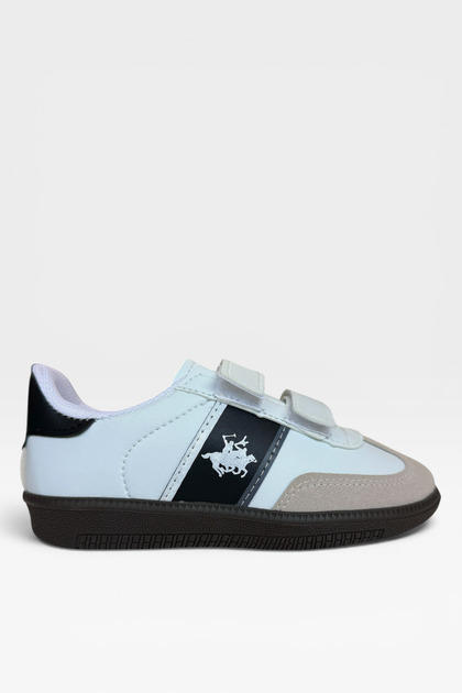 Unisex Velcro Comfortable Lightweight Children's Sports Shoes White - Black