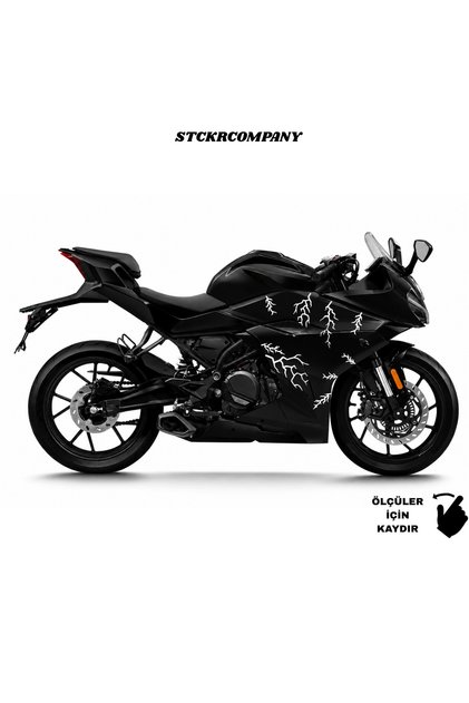 Şimşek Yıldırım Sticker 30X20 Folyo Kesim Evrensel Üniversal Desen Kaplama - Premium Motor Sticker Etiket
