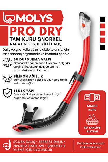 PRO FULL DRY ŞNORKEL TAM KURU PROFESYONEL DALIŞ ŞNORKELİ