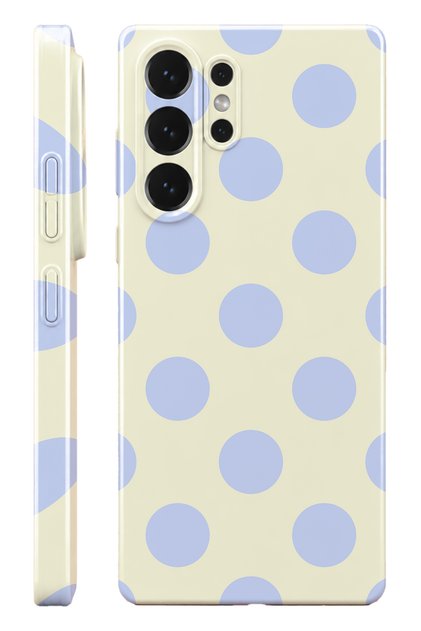 Samsung S26 Ultra Blue Polka Dot Protect Slim Glossy Full Covering Print Camera Protected Phone Case