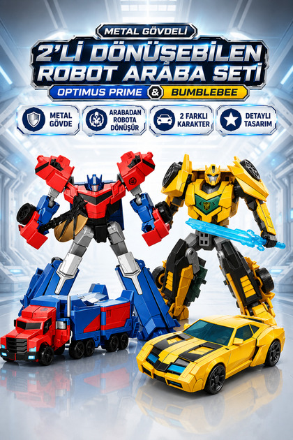 TRENDZONE Transformers Bumblebee ve Optimus Prime Dönüşebilen
