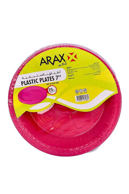 Color Plastic Plates Pink 7in 25's