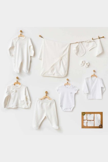 Organic Gots 10-Piece Natural Girls Set Ecru