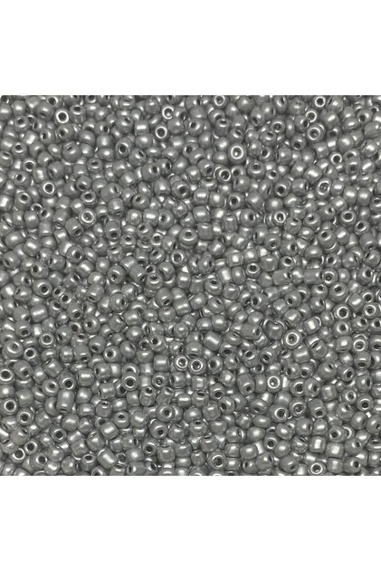 8/0 Cam Kum Boncuk, Takı Yapım Boncuğu, 3 mm, 40 gram Metalik Gümüş