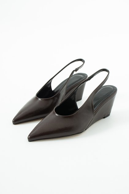 Wedge Women's Pointed Toe Wedge Heeled Shoes Stylish Elegant Open Back Ankle Strap Casual Shoes
