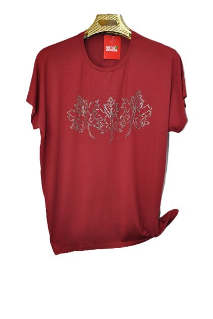 New Season Women's Low-Sleeve Stone-Embellished Combed Cotton Blouse