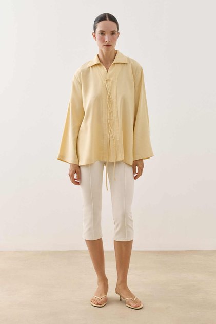 Wide Britli Kimono Shirt Yellow