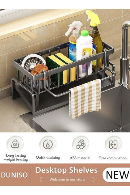 Dish Drying Rack with Self-Draining Drainage Tray, Sponge Holder, Large Sink Drying Dish Drainer for Kitchen Counter, Stainless Steel Dish Strainer with Utensil Holder, Super Kitchen & Bathroom