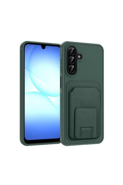 Galaxy A17 Case with Card Holder and Stand Camera Elevated Silicone Vrdr