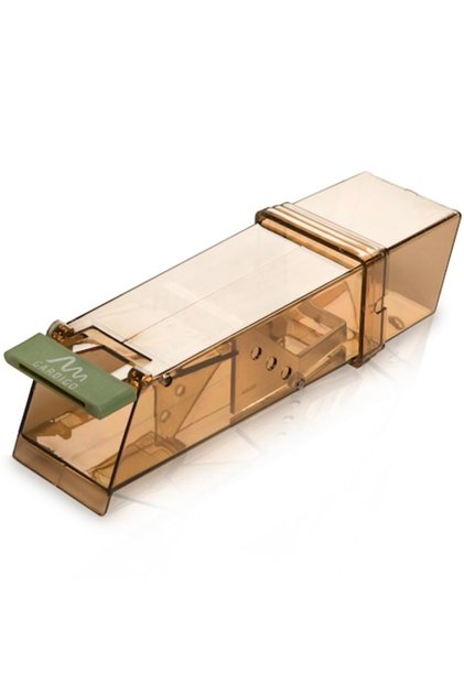 Capcana soareci pentru captura vie, reutilizabila, 18 x 6 x 5 cm, carcasa transparenta, recipient detasabil, orificii de aerisire