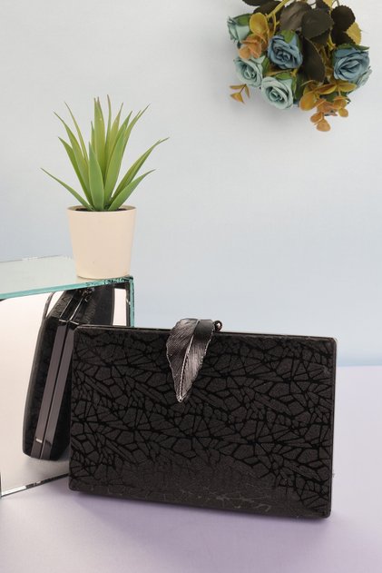 Elysara Eb0713 |   New Leaf-Embellished Leaf Curl Evening Dress Bag