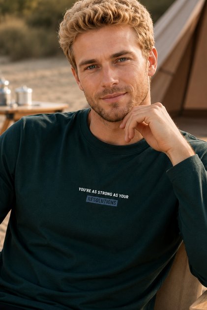 Cotton Long Sleeve Men's Pajama Set