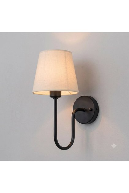 Modern Black Fabric Lampshade Sconce Wall Lamp E27 Lamp Holder Decorative Indoor Lighting