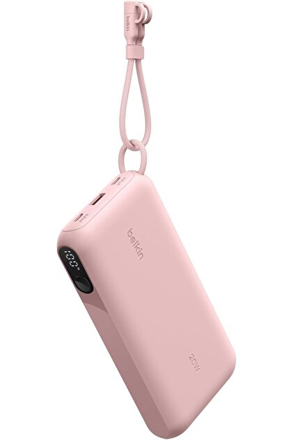 Boostcharge Power Bank 20000 Mah Display, PD 20W USB-C Kablolu, Pembe