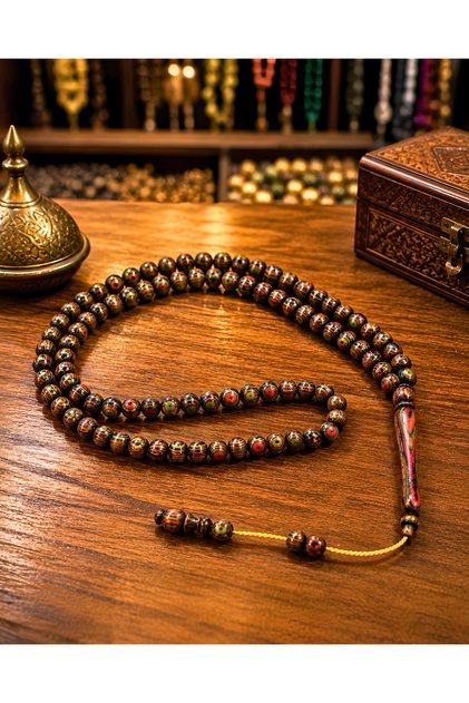 Sufi Master Craftsmanship /Kafur Tree Prayer Beads/ 6 mm /Handmade Special Design Natural Wood Prayer Beads