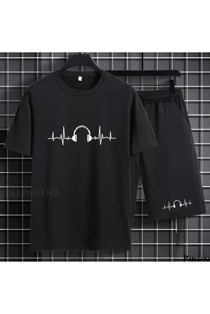 Unisex Printed T-Shirt and Shorts Set
