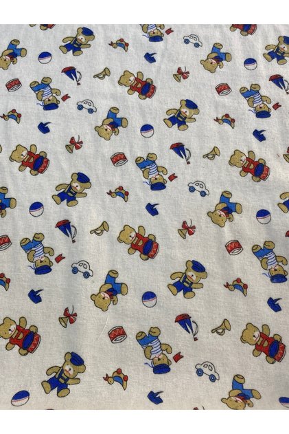 Ayıcık Desenli Pazen Kumaş 90 cm En Bebek ve Çocuk Kumaşı