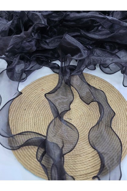 Ruffled Tulle Organza Ribbon 6-7 cm Floral Material, Bridal Bouquet, Ruffle with Bundle Ties, Flounce Ribbon