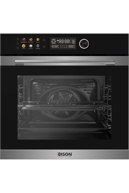 فرن كهربائي مدمج BI75-13FT، 3200 واط، 75 لتر، 13 وظيفة، شاشة رقمية - فضي أسود