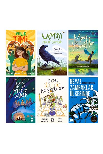 4-5-6-7-8.Sınıf Okuma Benim İçin Bir Yıldız Sakla Mavi Kanatlar İyilik Timi Uçmayı Hatırlamak Çok Şık Hayaller Beyaz Zambaklar Ülkesinde 6 Kitap