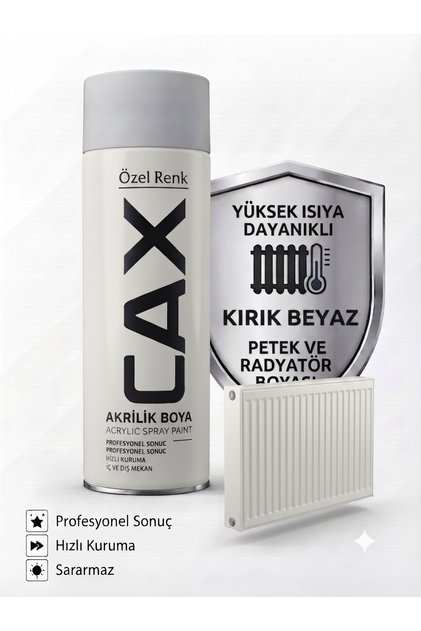 CAX Isıya Dayanıklı Petek ve Radyatör Akrilik Sprey Boya 400ml - Hızlı Kuruyan Sararmaz