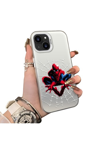 iPhone 14 Compatible Silicone Edge Hard Back Case Couple Phone Case Spiderman Patterned