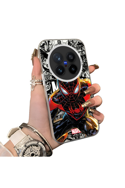 Vivo X300 Pro Compatible Spiderman Patterned Silicone Edge Hard Back Case Couple Phone Case