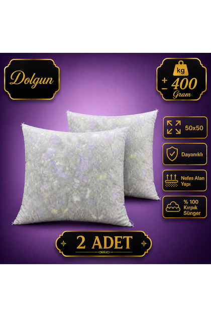 2 Adet 50 x 50 cm Makine Kırpığından Yapılmış Kırlent İçi