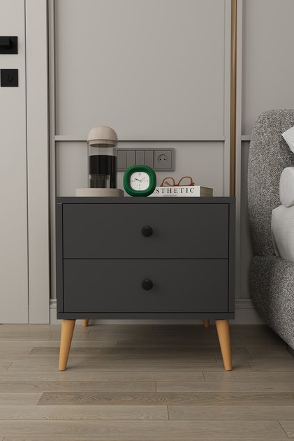 Modern 2 Çekmeceli Komodin Şifonyer %100 MDF Çok Amaçlı Organizer KMD03
