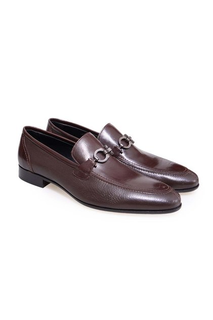 Brown Laceless Genuine Leather Leather Sole Men's Shoes