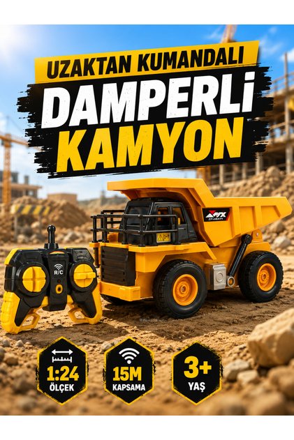 Uzaktan Kumandalı Damperli Kamyon – Şarjlı, Gerçekçi Kamyon Hareketi