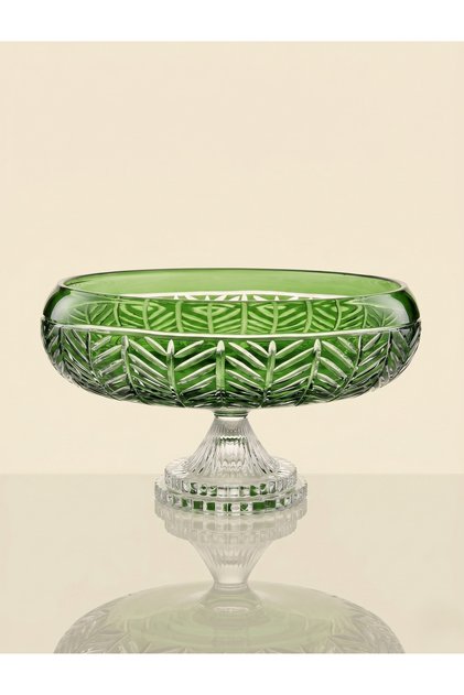 Crystal Cut Handcrafted Premium Glass Bowl - Presentation Bowl 28cm
