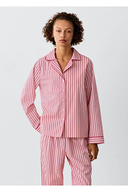 Çizgili pamuklu pijama