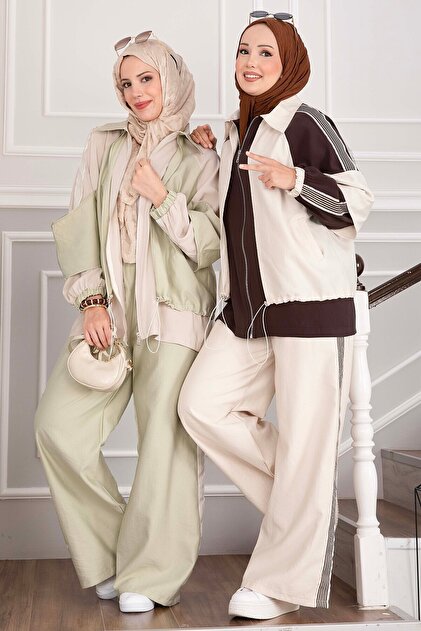 Oversize Zippered Double Sports Set Mint