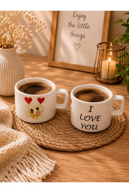 Special for Couples: I Love You Printed 2-Piece Ceramic Mug Set – Coffee Cup Set